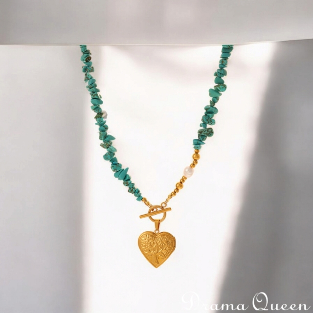 Turquoise Locket Necklace
