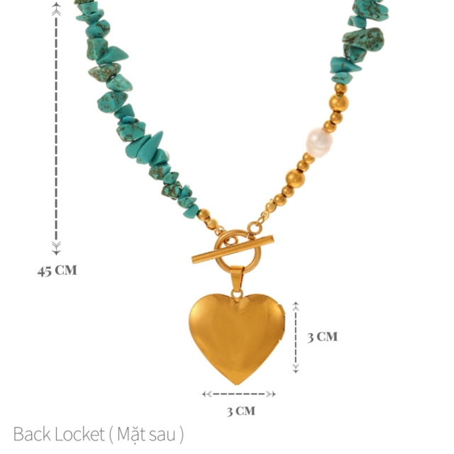 Turquoise Locket Necklace