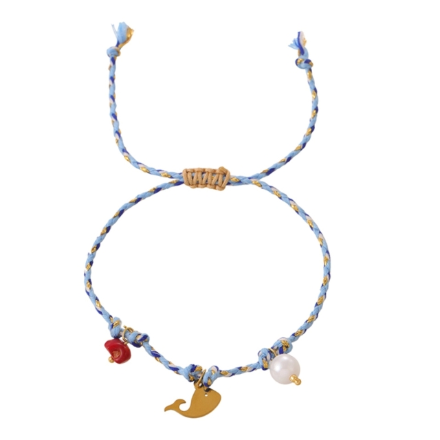 Dolphin Charm Rope  Bracelet 