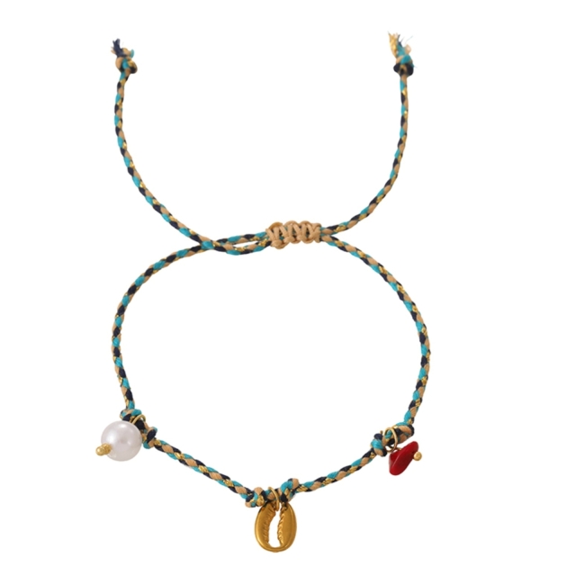 Shell Charm Rope Bracelet 