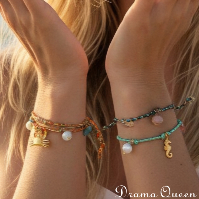 Crab Charm Rope Bracelet 