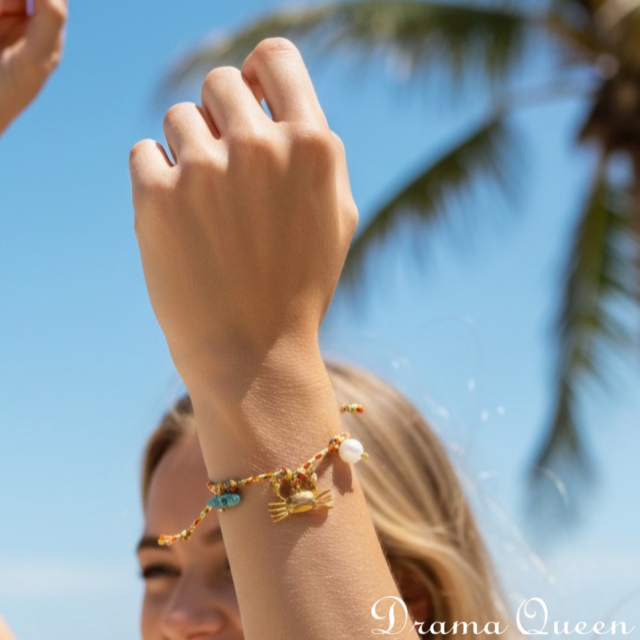 Crab Charm Rope Bracelet 
