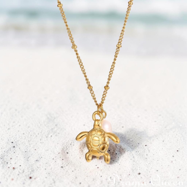 Gold Turtle Necklace 