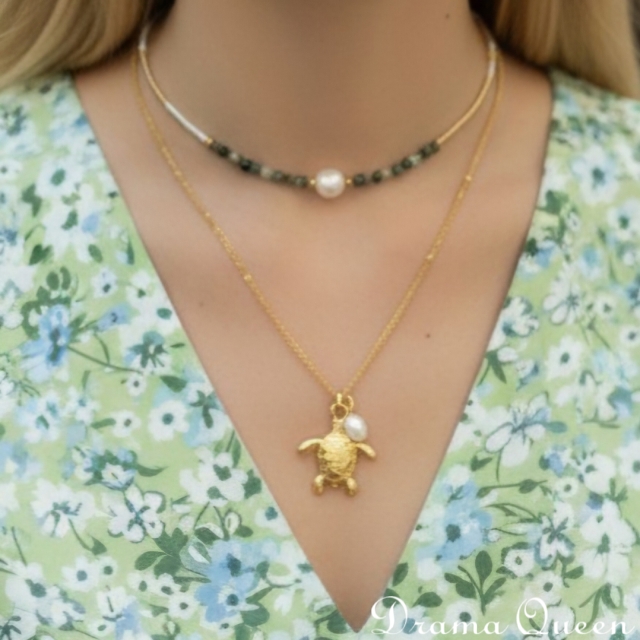 Gold Turtle Necklace 