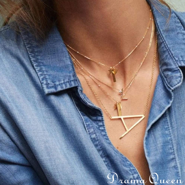 Large Initial Necklace
